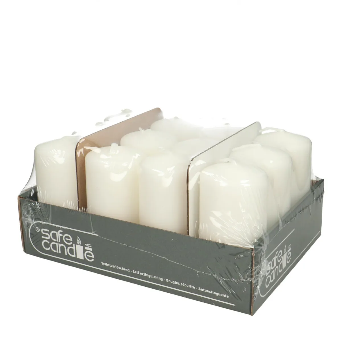Valcová sviečka Safe biela ⌀ 5 × 10 cm
