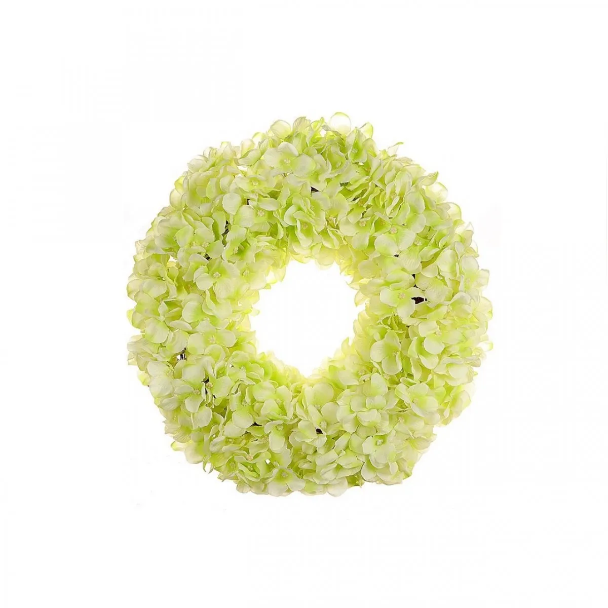 Umelý veniec s hortenziami zelený ⌀ 30 cm