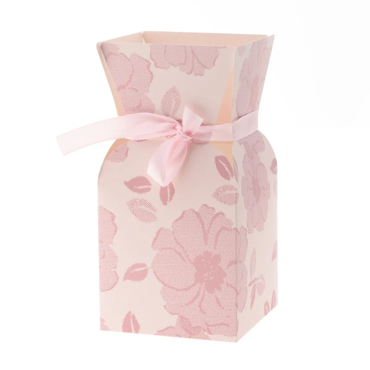 Váza na kyticu Vanity ružová 13 × 26 cm