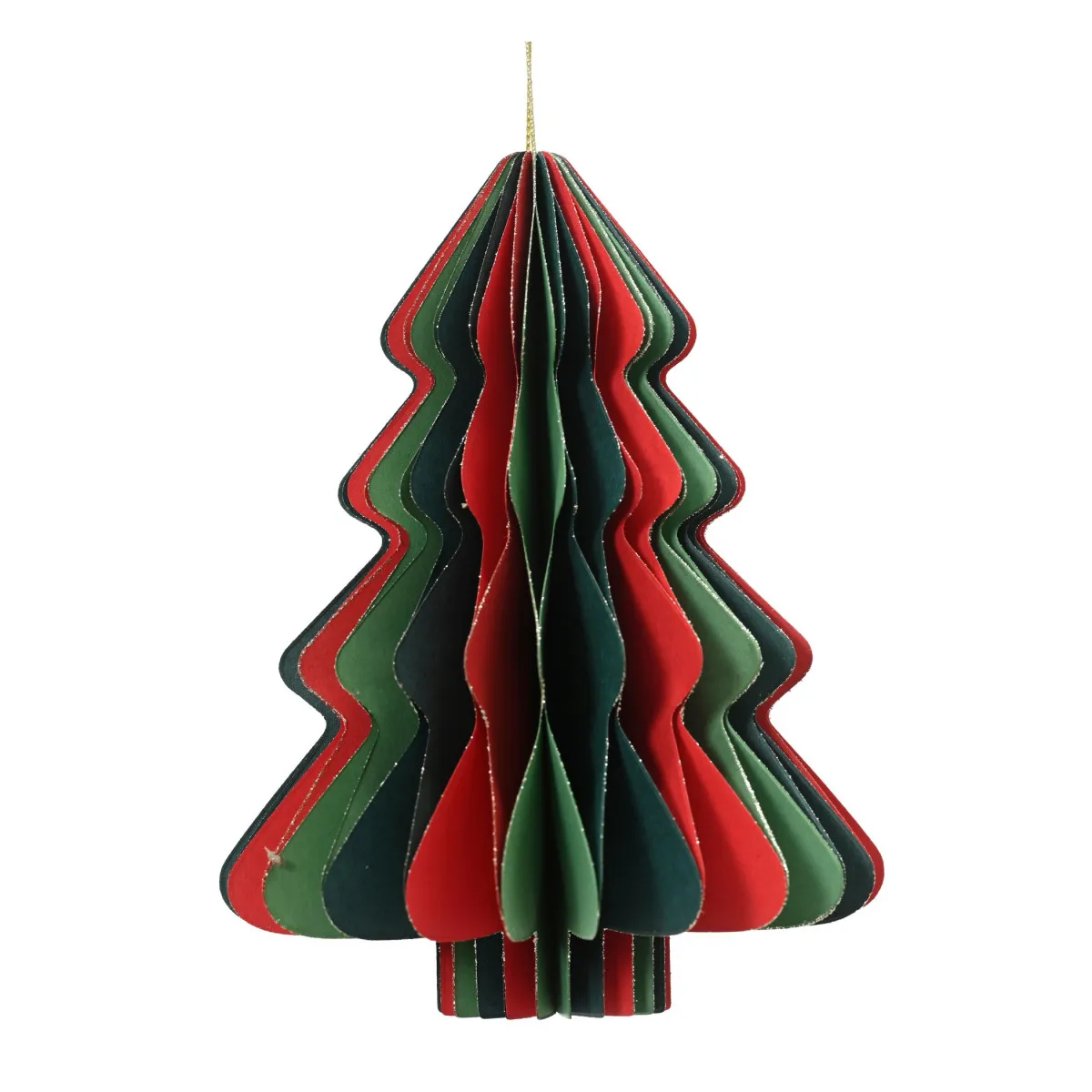 Závesný papierový stromček mix farieb 40 cm