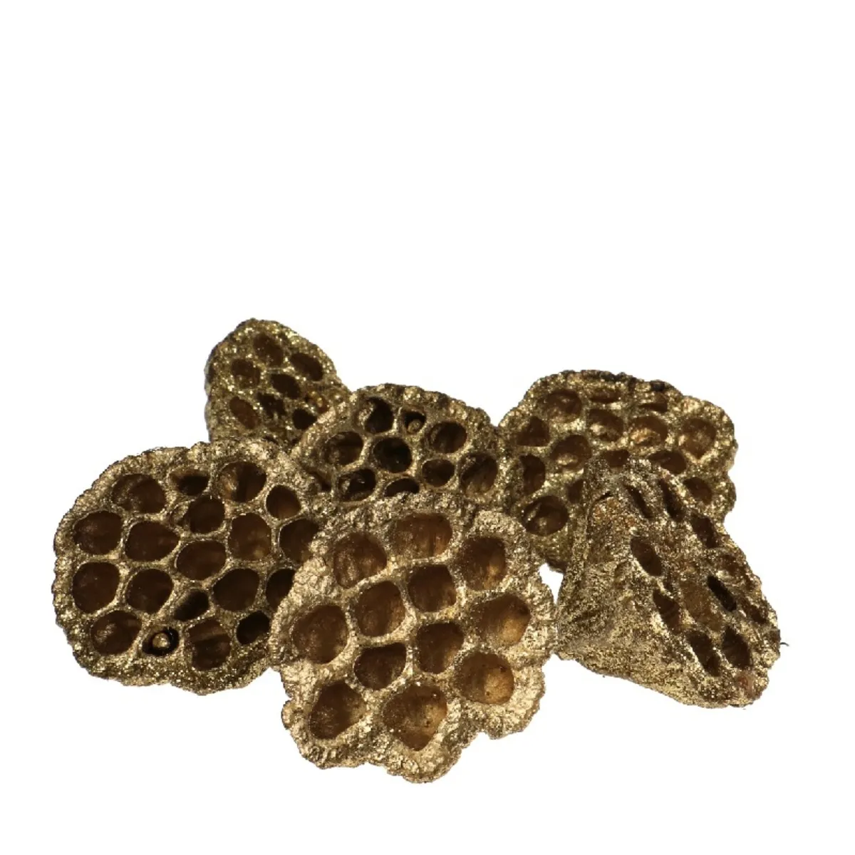 Trblietavý dekoračný lotos zlatý ⌀ 8 cm