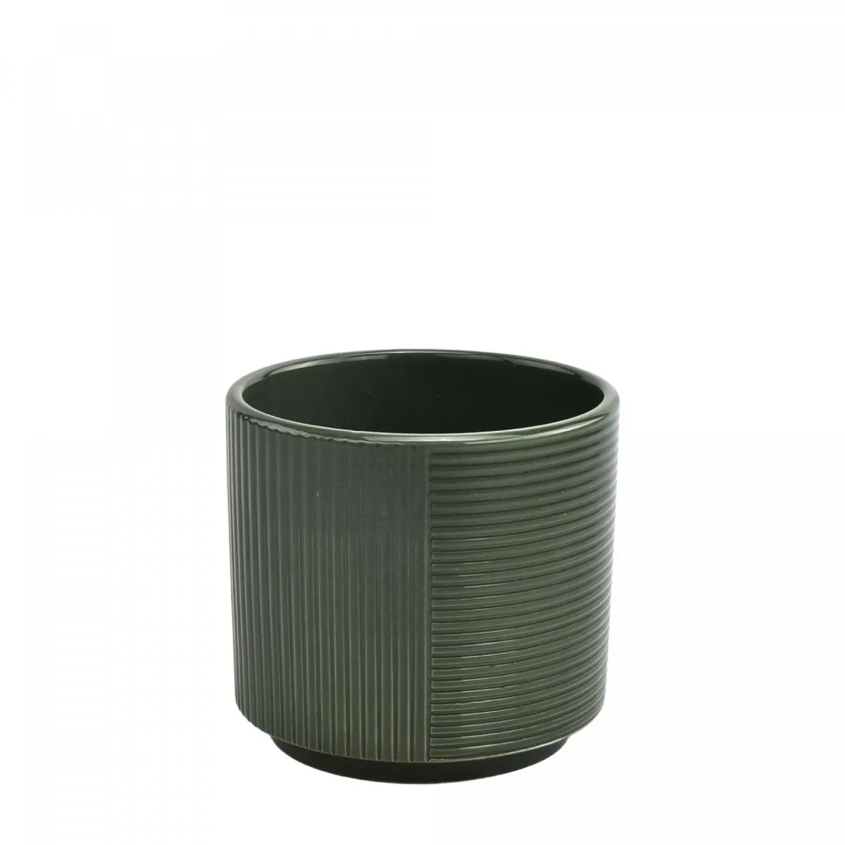 Keramický kvetináč Groove zelený ⌀ 13 × 12,5 cm