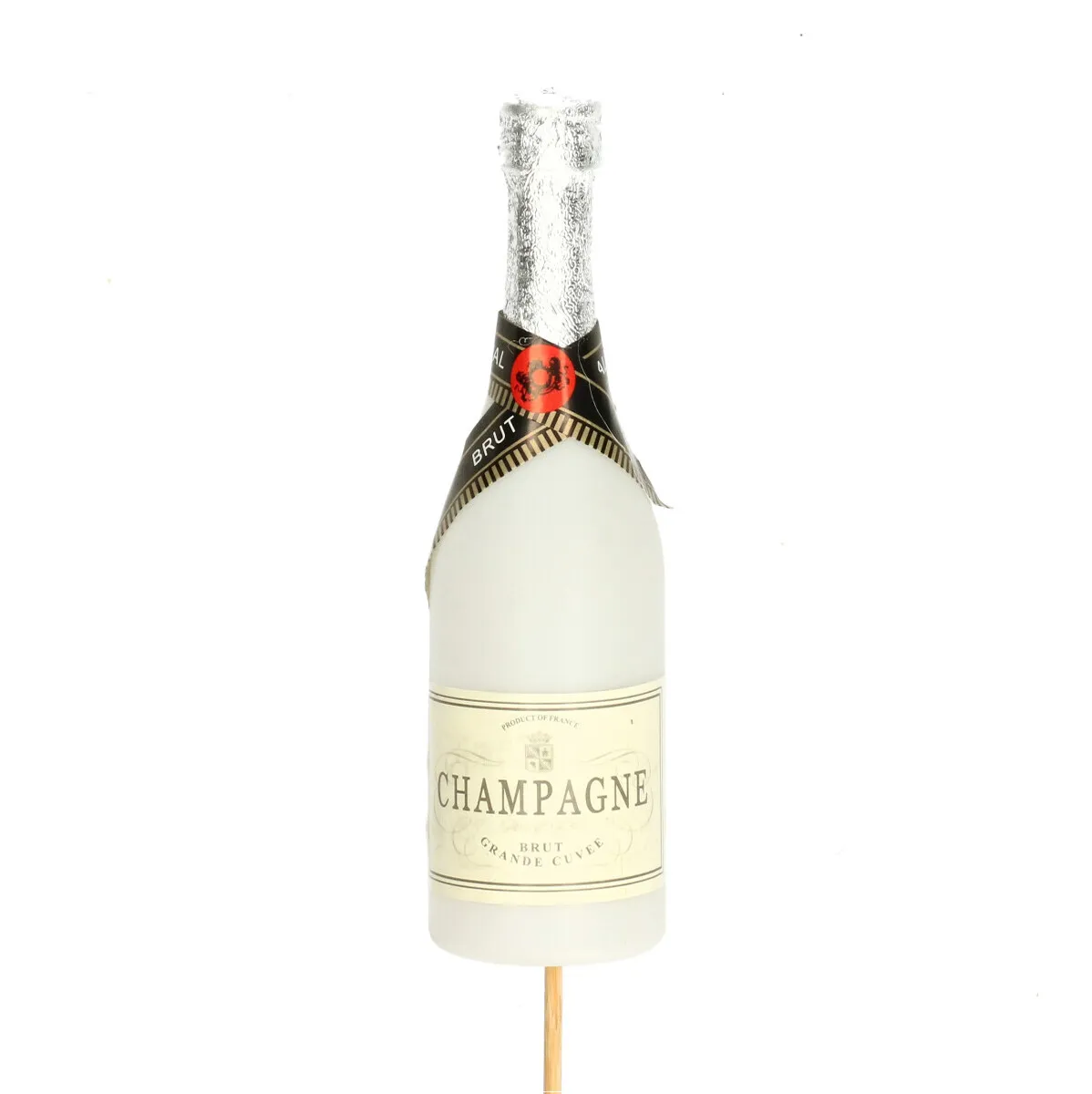 Vianočná dekorácia Kerst Bijsteker Champagnefles biela 3 × 10 cm