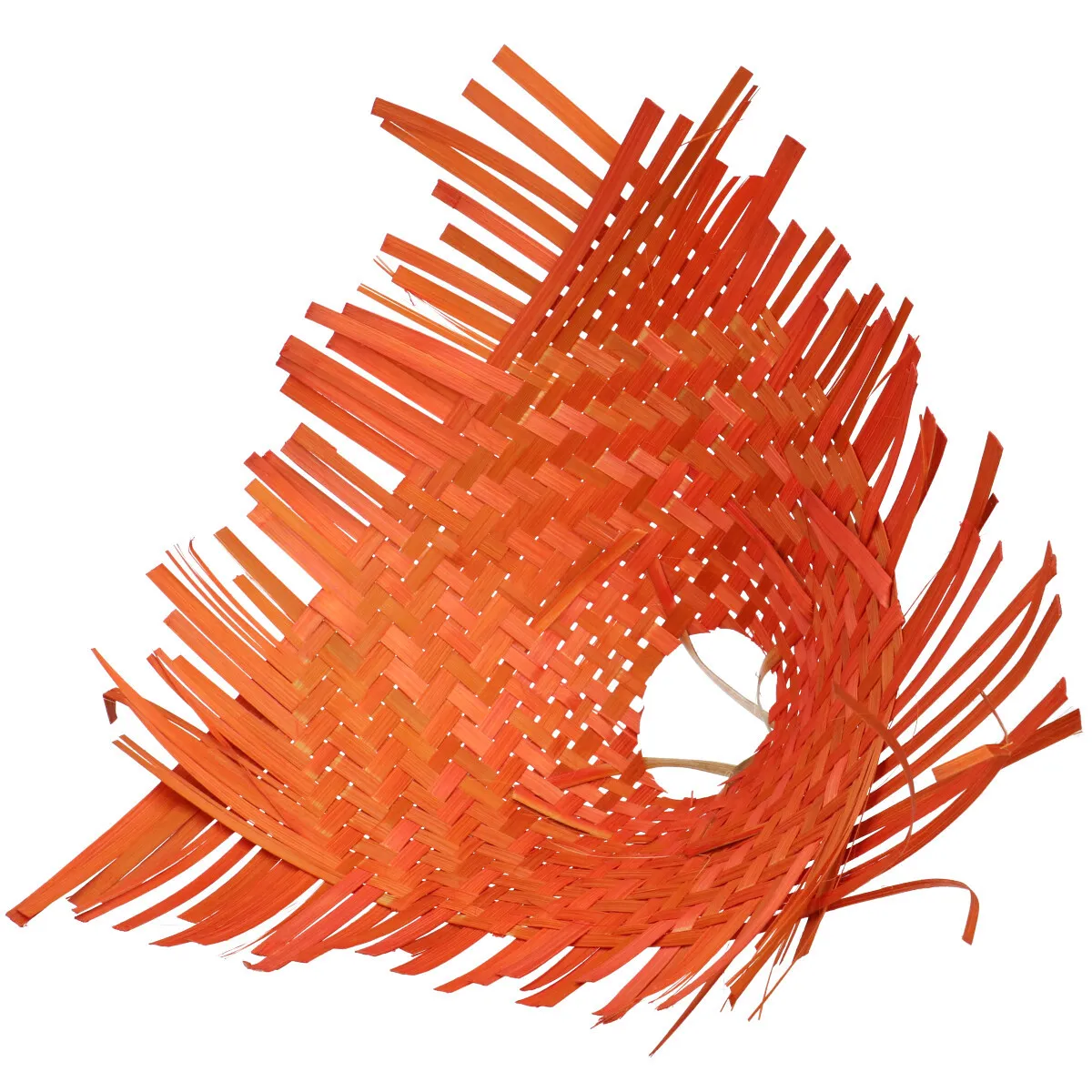 Bambusový pletený držiak na kyticu oranžový ⌀ 34 cm