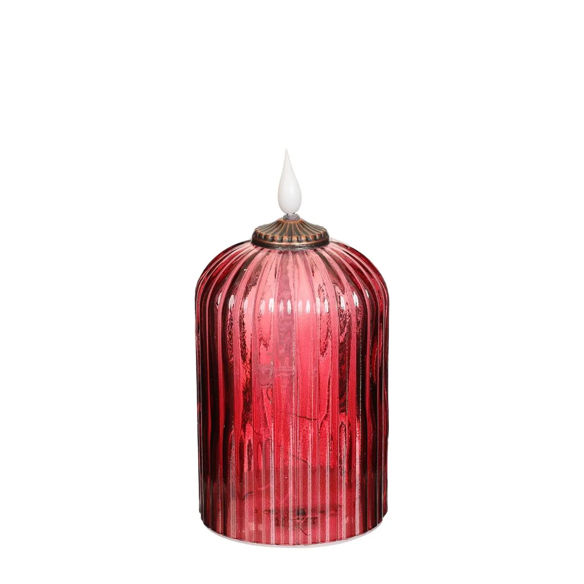 Sviečka LED oil lamp /timer bordová ⌀ 8 × 15 cm