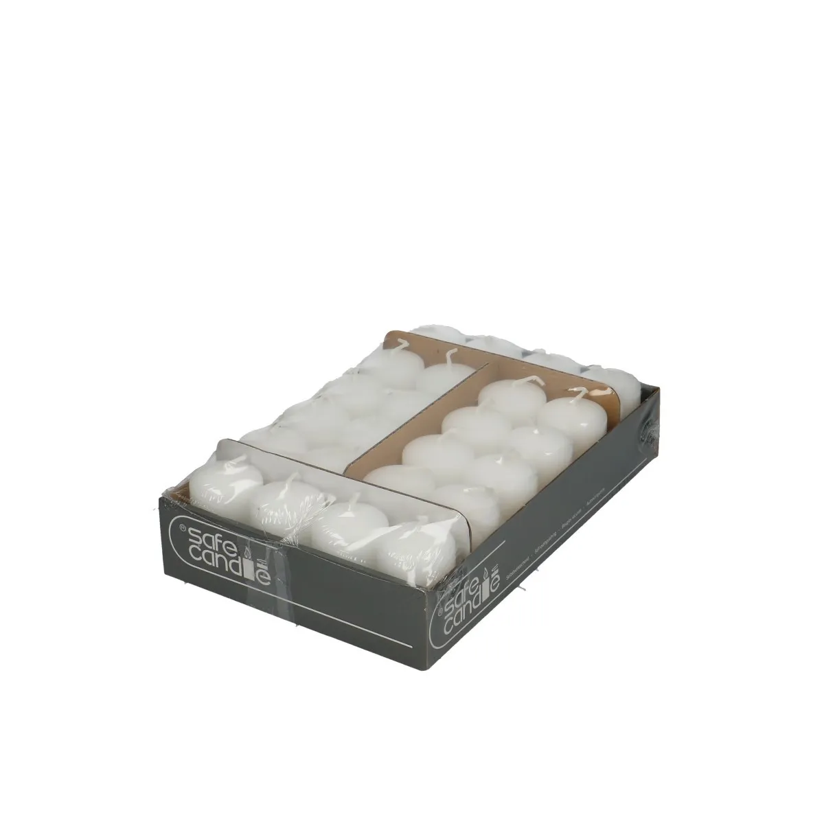 Valcová sviečka Safe biela ⌀ 4 × 6 cm