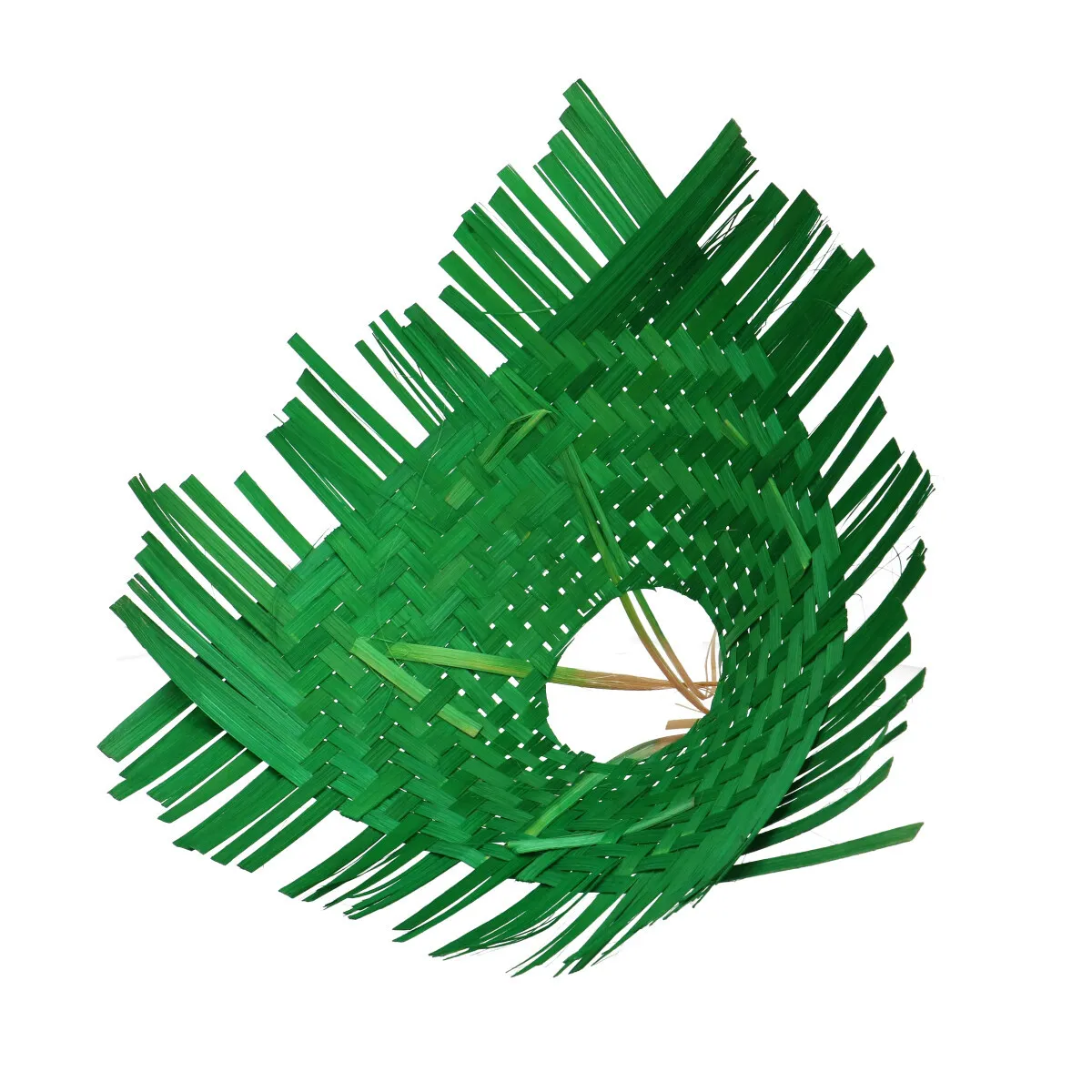 Bambusový pletený držiak na kyticu zelený ⌀ 30 cm