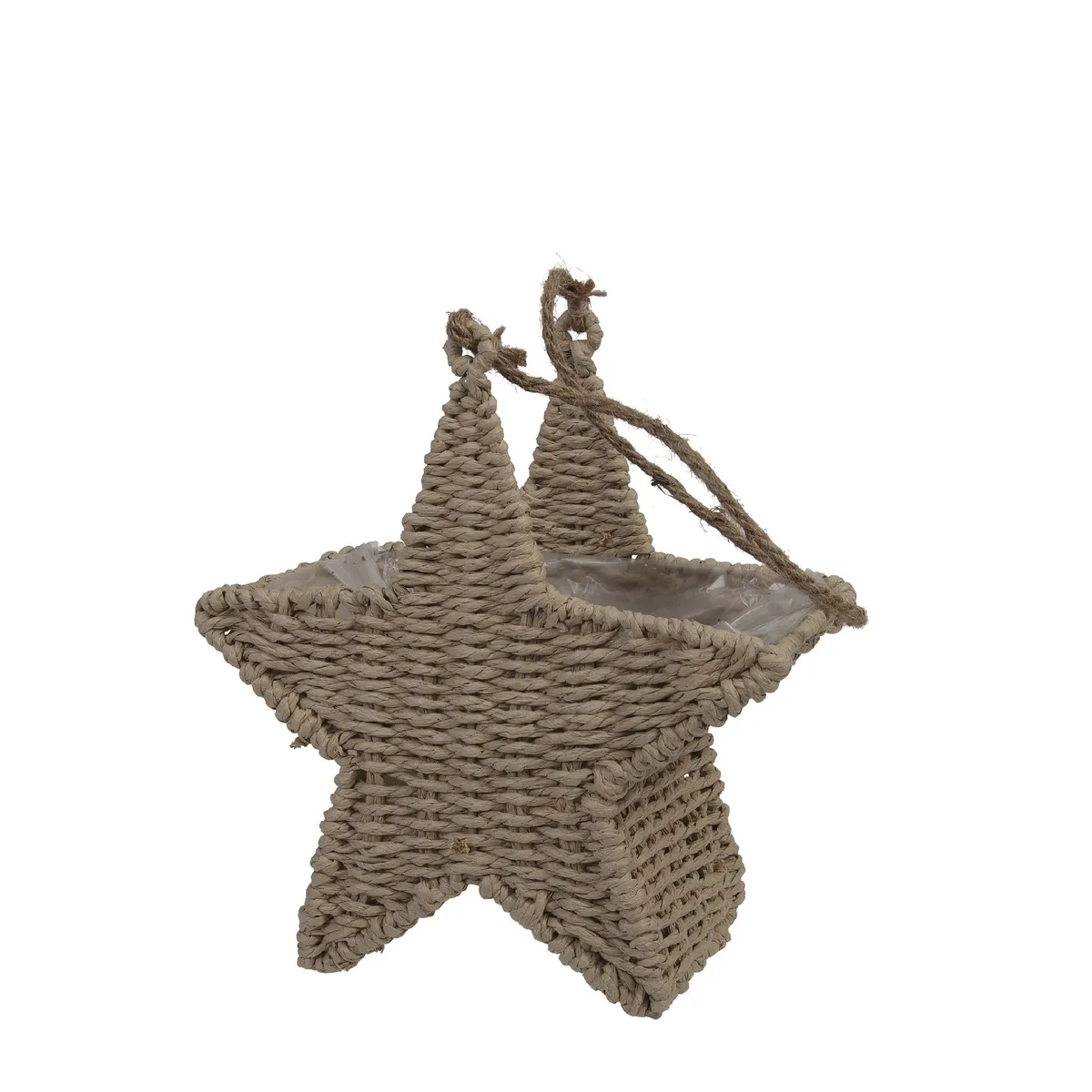 Vianočný košík s hviezdou hnedý 25 × 13 × 26 cm