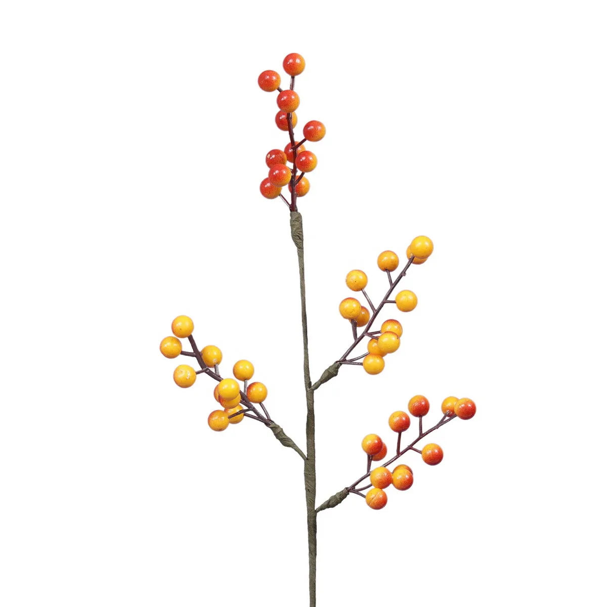 Vianočná vetvička s bobuľami oranžová 46 cm