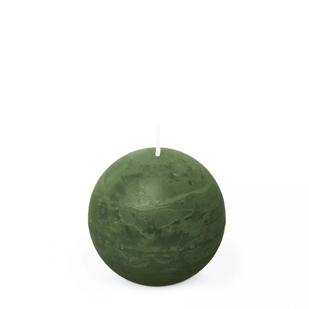 Rustikálna sviečka guľa zelená ⌀ 8 cm