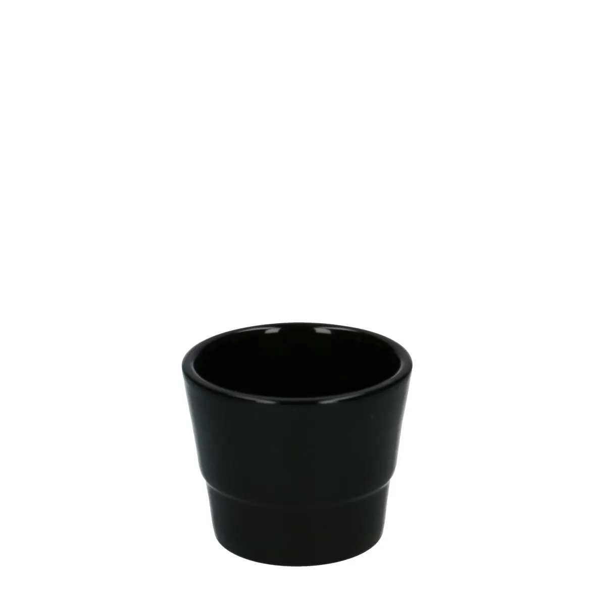 Keramický kvetináč Basic čierny ⌀ 7 × 6 cm