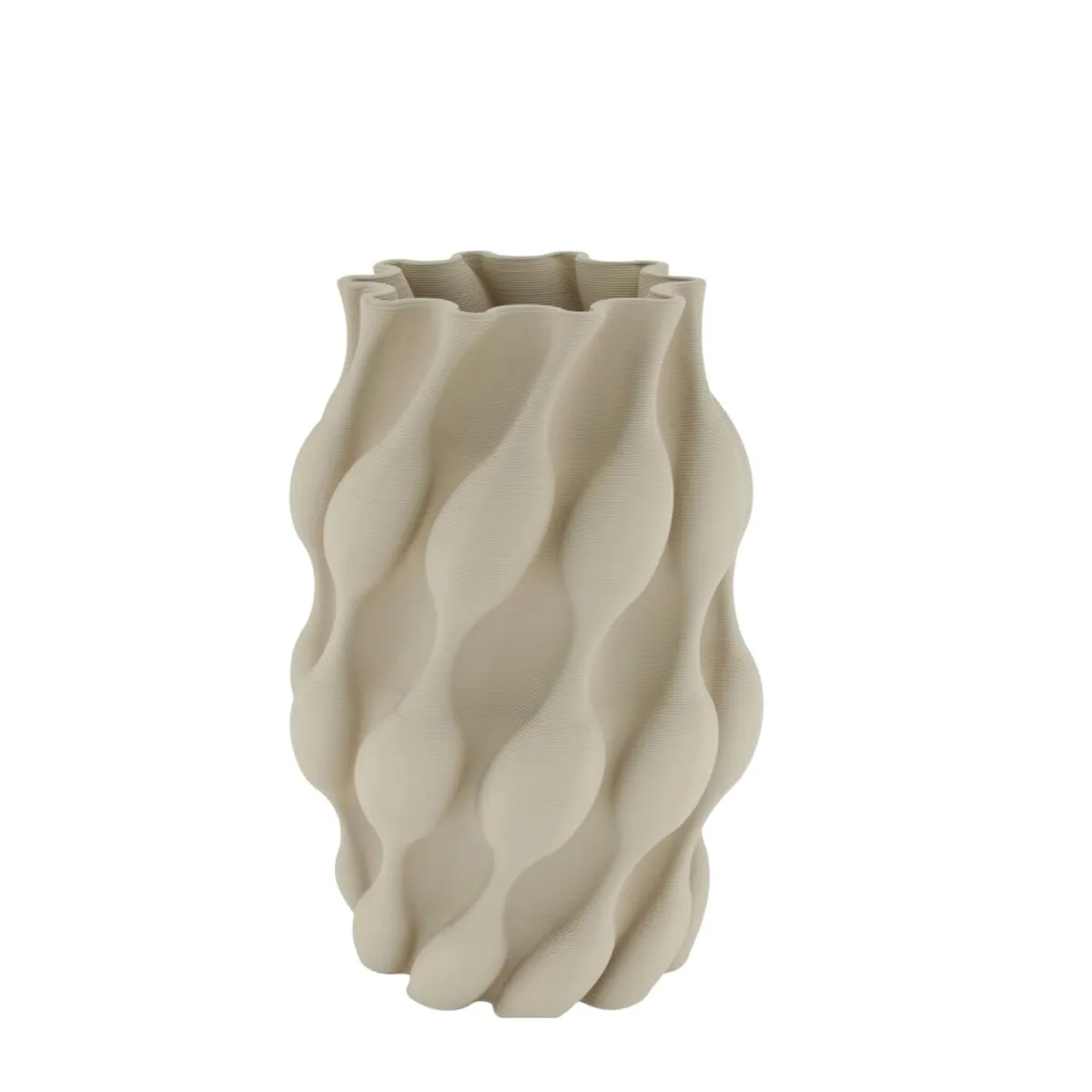 Keramická 3D váza krémová ⌀ 19 × 25 cm