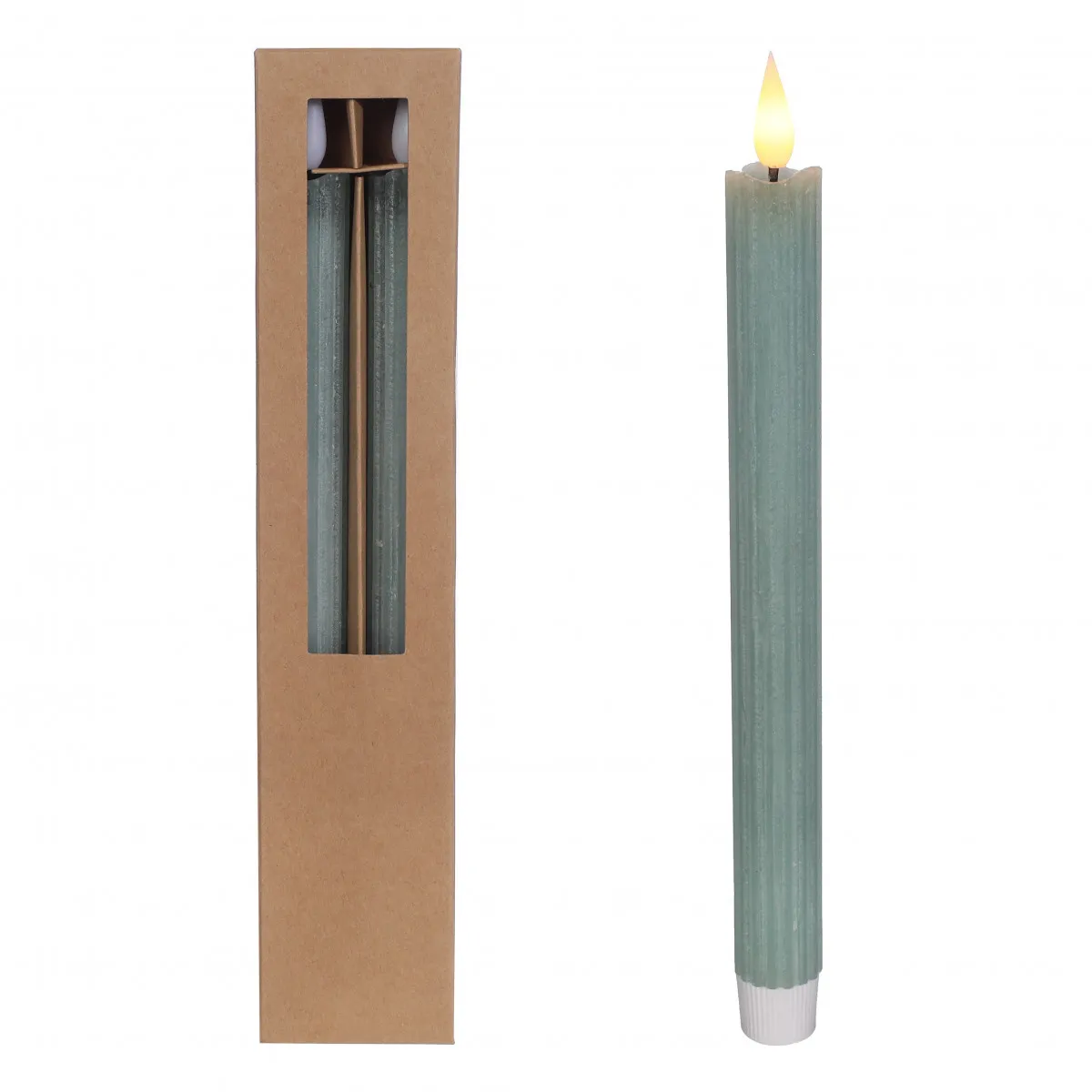 Tenké LED sviečky zlaté, bez batérií AAA ⌀ 2,1 × 25 cm