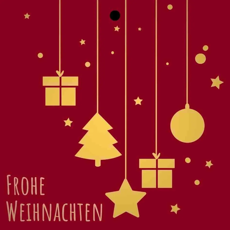 Vianočné kartičky Weihnachten červené 7 × 7 cm