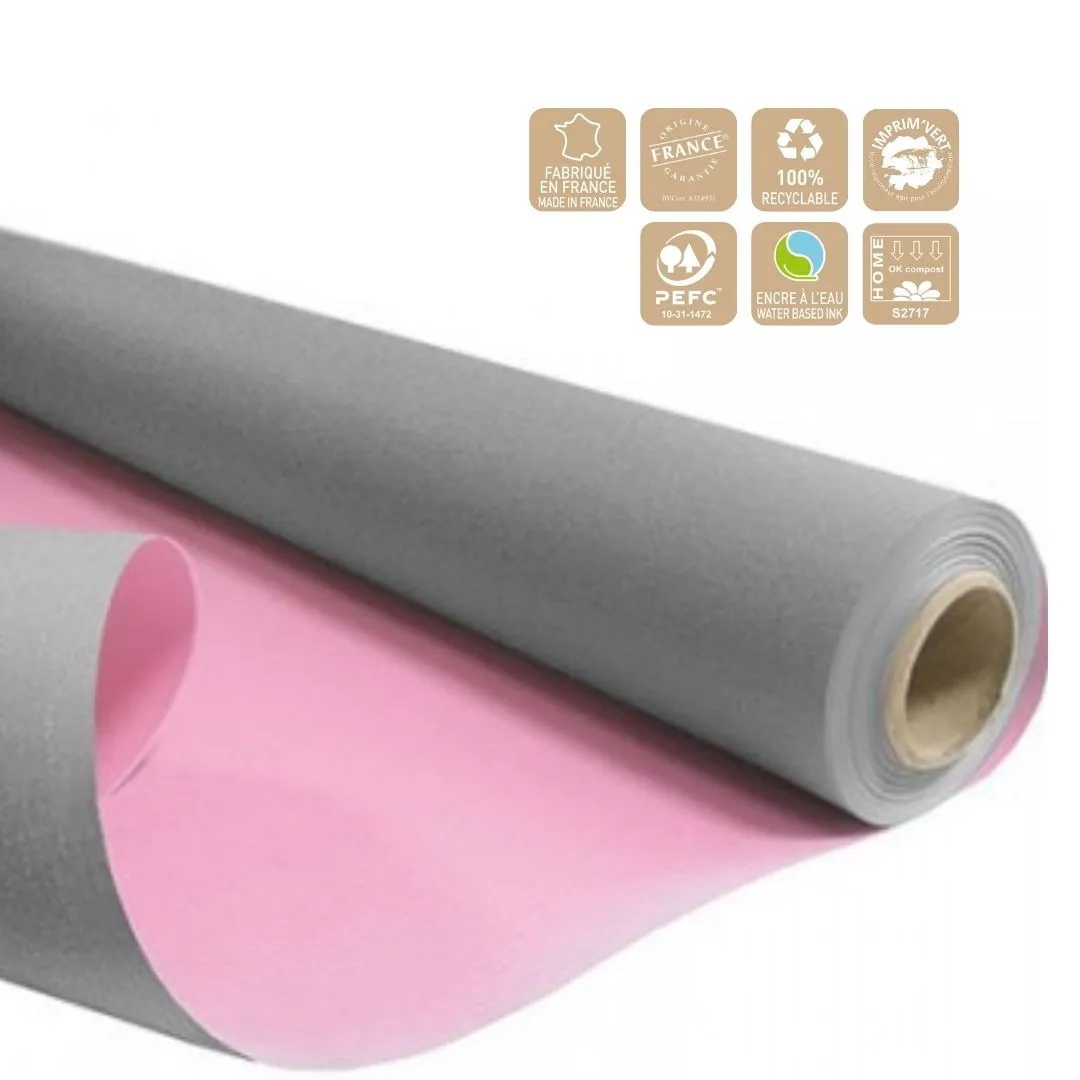 Obojstranný baliaci papier Duo ružový 80 cm, návin 40 m