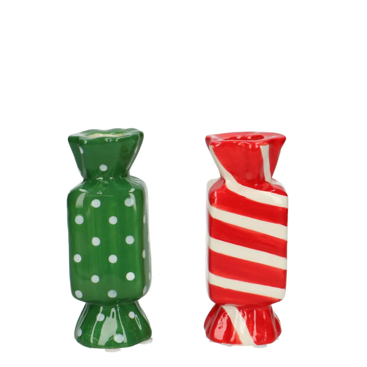 Vianočná keramická váza Candy ⌀ 4,5 × 11,5 cm