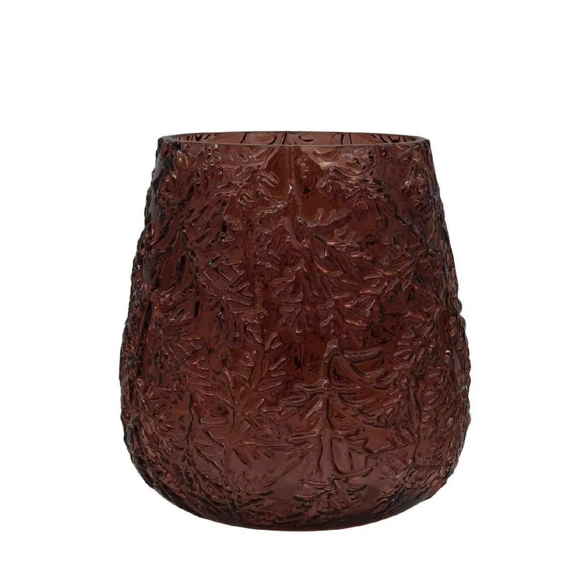 Jesenná dekorácia sklo váza Forest hnedá ⌀ 20 × 21,5 cm