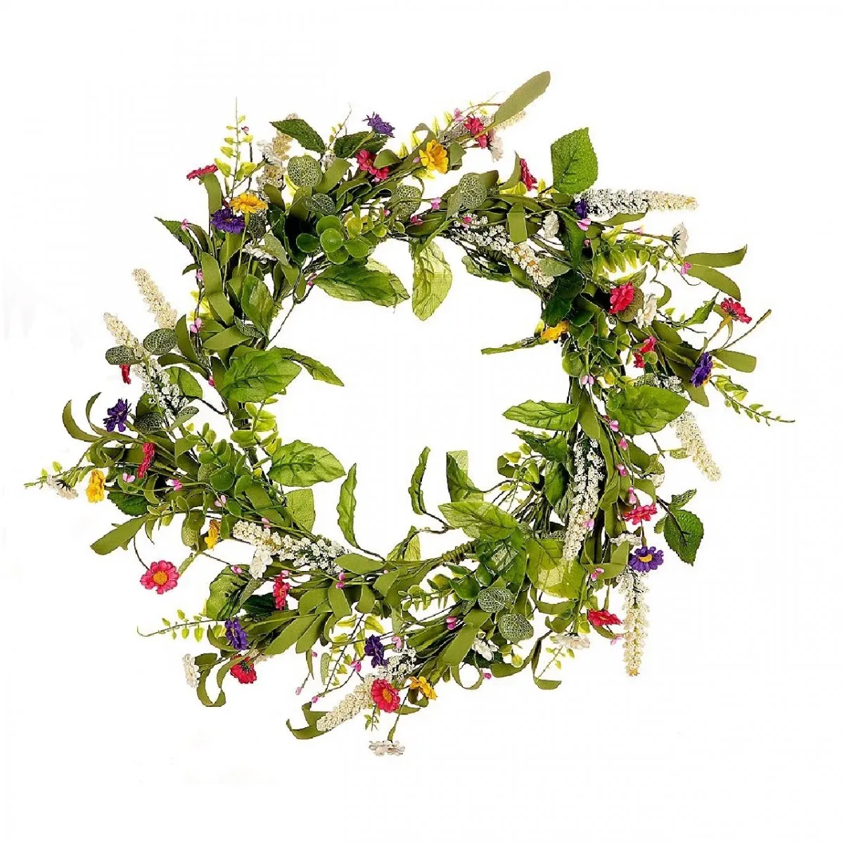 Umelý jarný veniec Blooming Spring zelený ⌀ 54 cm