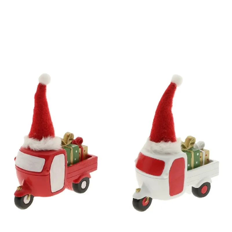 Tuk-tuk s vianočným stromčekom mix farieb 11 × 5 × 13 cm