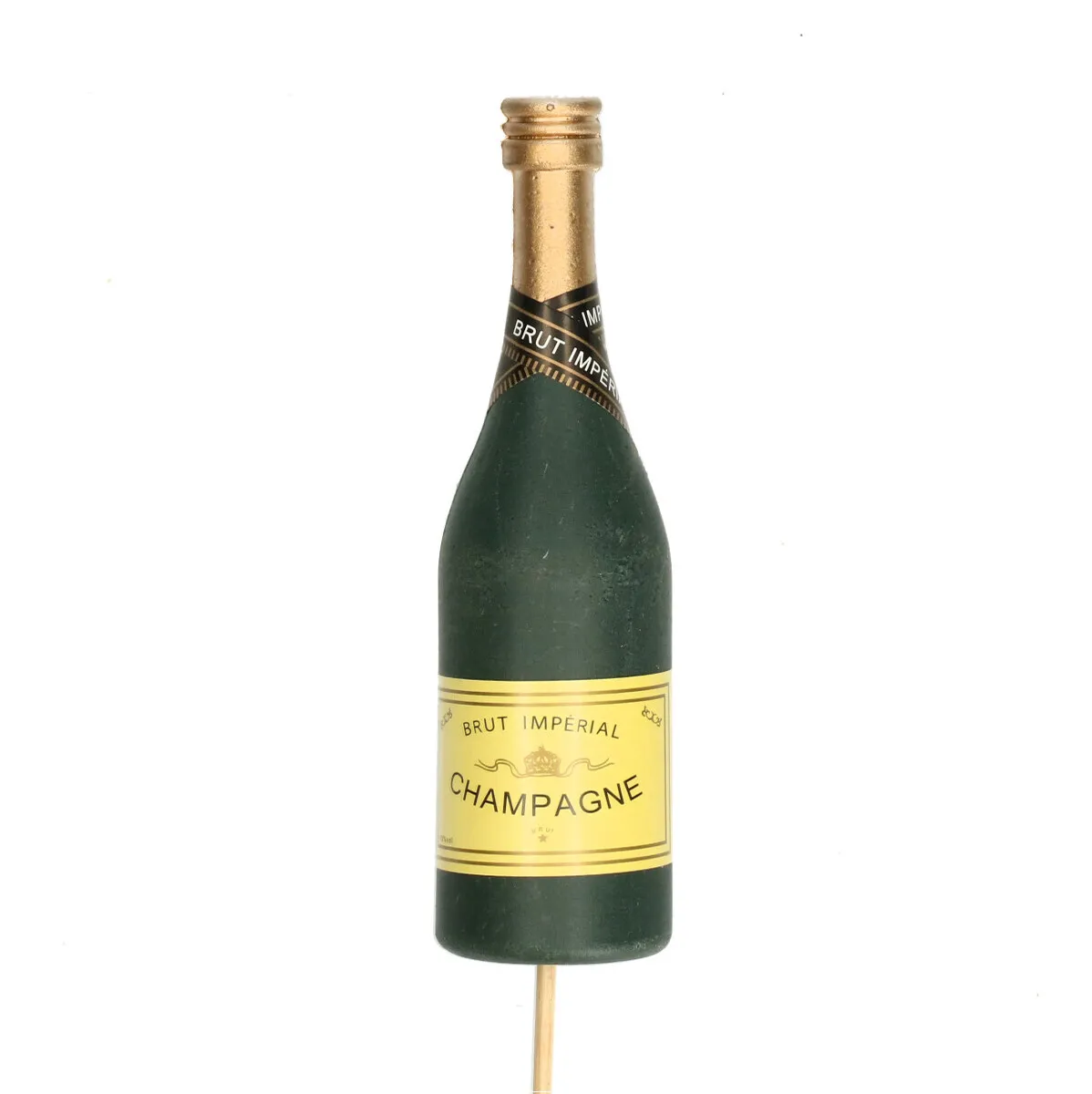 Vianočná dekorácia Kerst Bijsteker Champagnefles zelená 3 × 10 cm