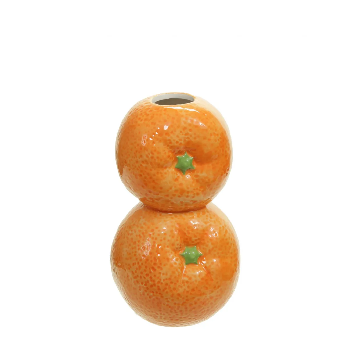 Keramická váza pomaranč oranžová ⌀ 2 až 8 × 15,5 cm