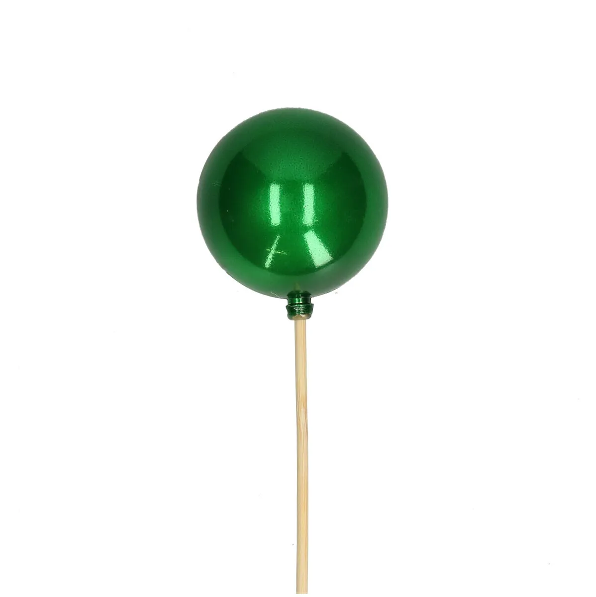 Perleťová vianočná guľa zelená na zápichu ⌀ 6 cm
