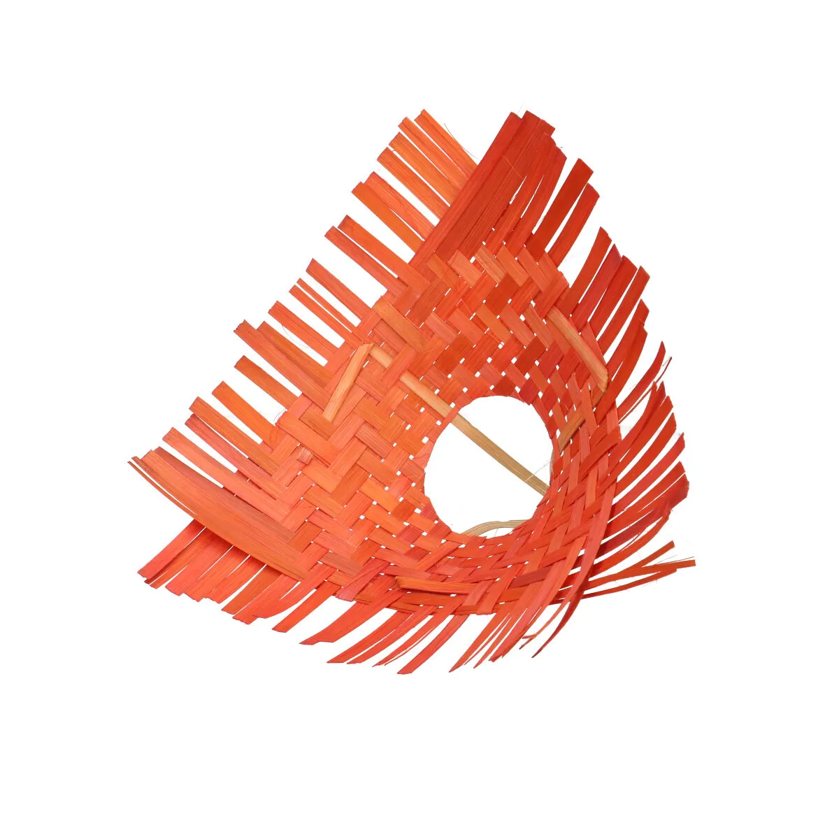 Bambusový pletený držiak na kyticu oranžový ⌀ 25 cm