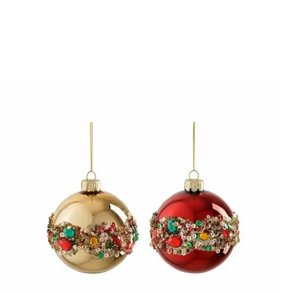 Vianočná dekorácia guľa sklo glitter 80 mm