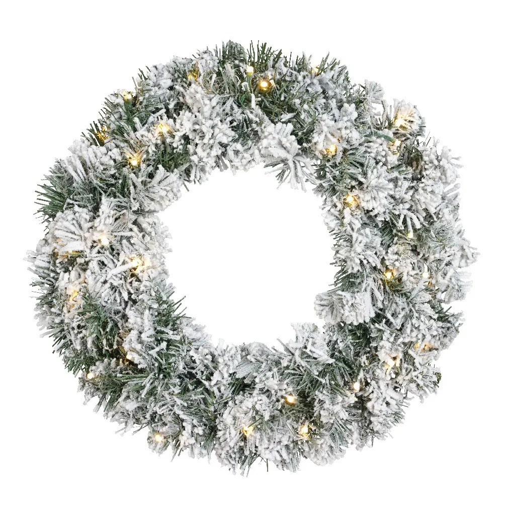 Zasnežený LED veniec dvojfarebný 50 cm