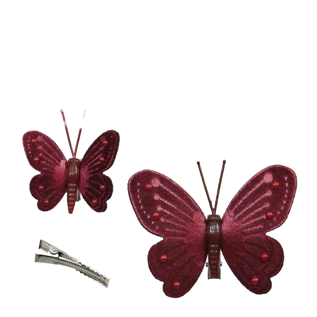 Motýľ s klipom červený 8 cm