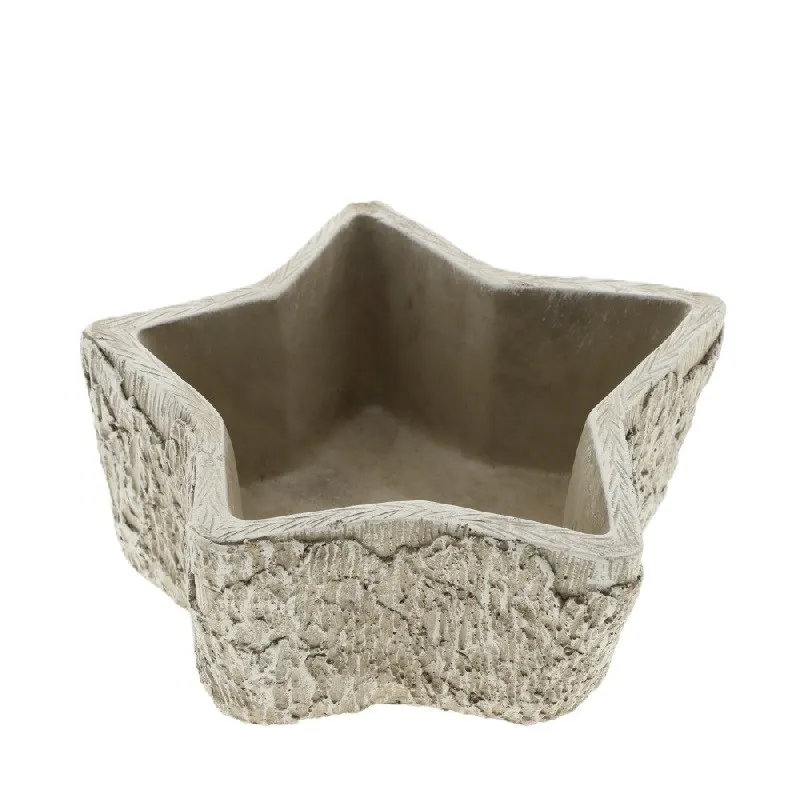 Vianočný keramický kvetináč hviezda sivý 20 × 20 × 8 cm