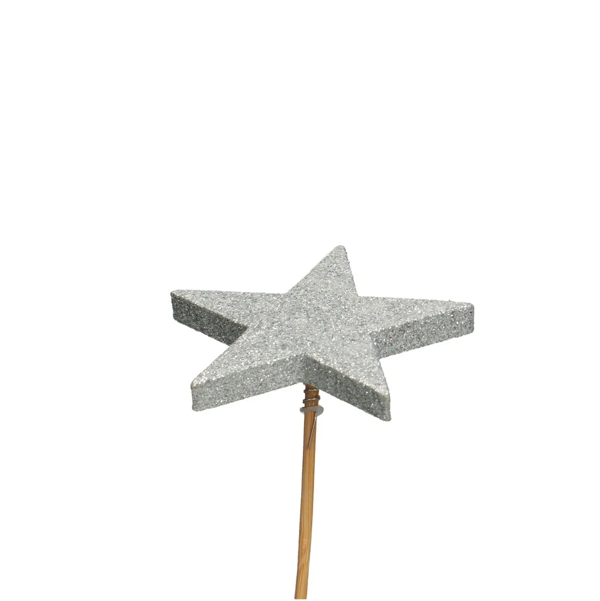 Vianočná dekorácia Kerst Bijsteker Ster Glitter strieborná 12 cm