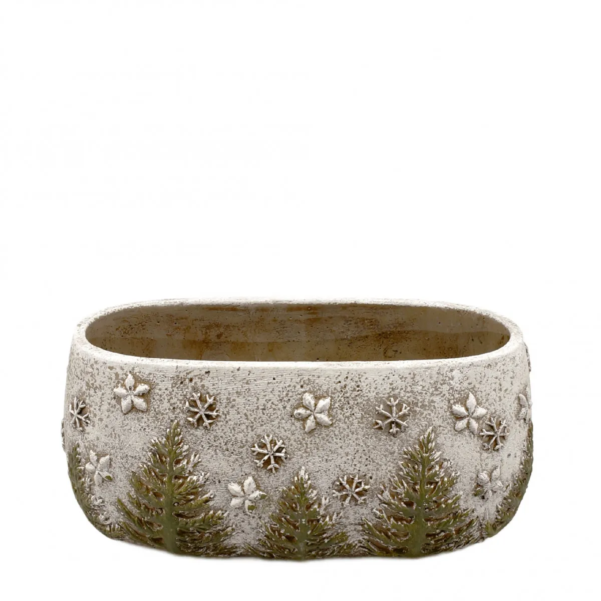 Vianočná dekorácia keramika Xmas tácka sivá 24 × 12 × 10,5 cm