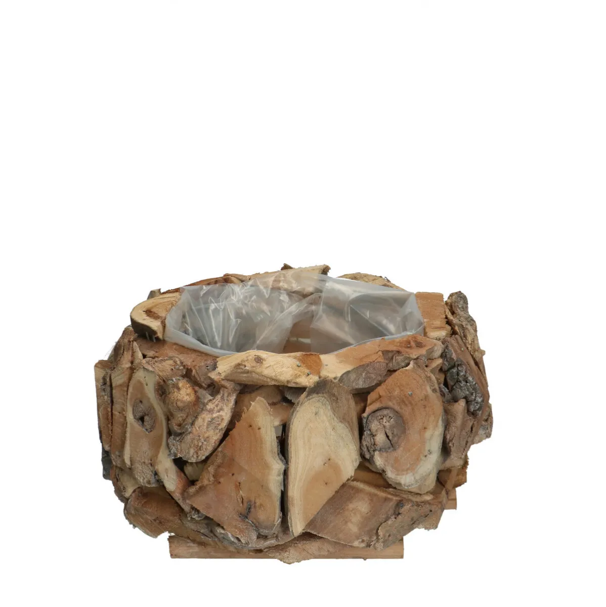 Kvetináč z naplaveného dreva biely ⌀ 25 × 12 cm