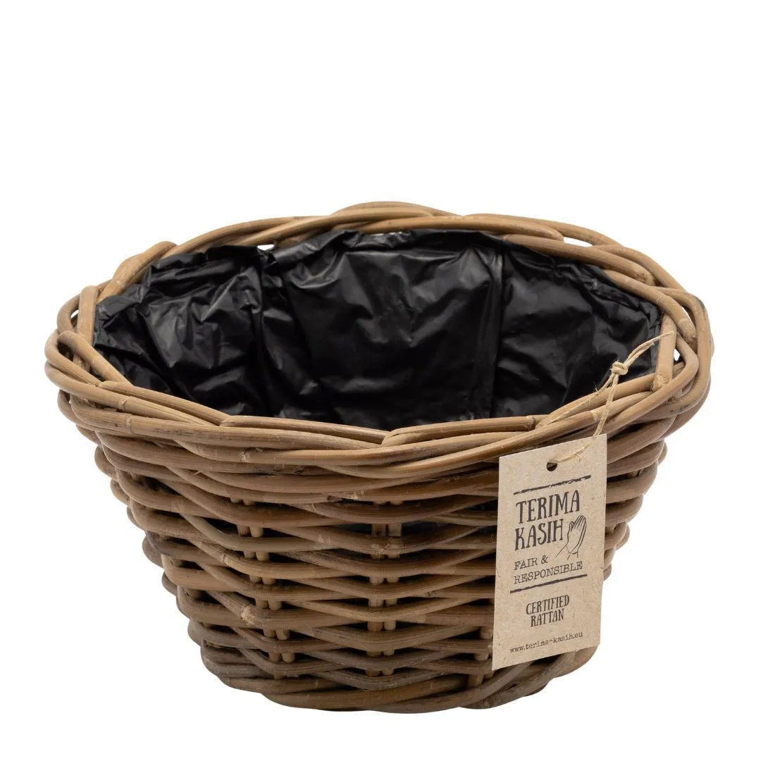 Ratanový podlhovastý košík Terima hnedý ⌀ 34 × 20 cm