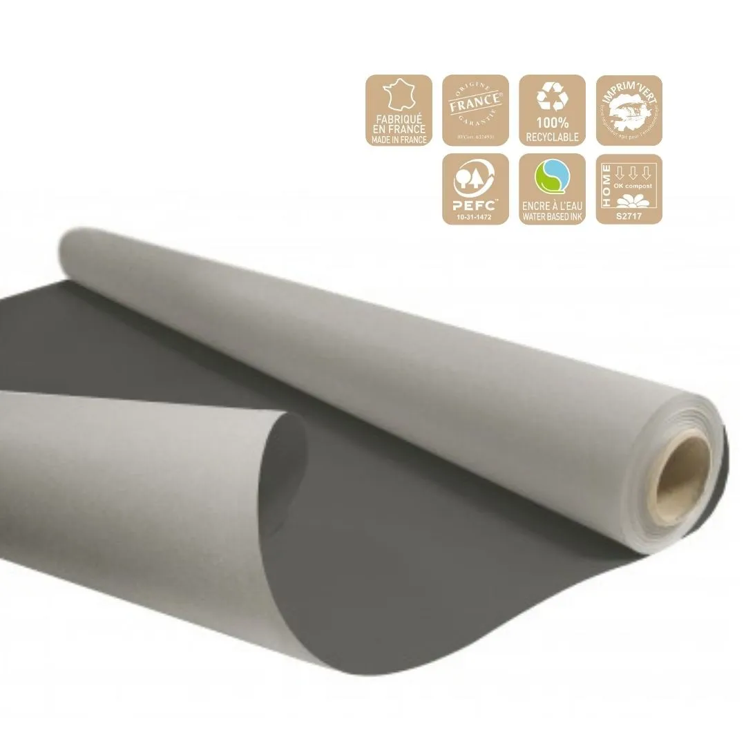 Obojstranný baliaci papier Duo sivý 80 cm, návin 40 m