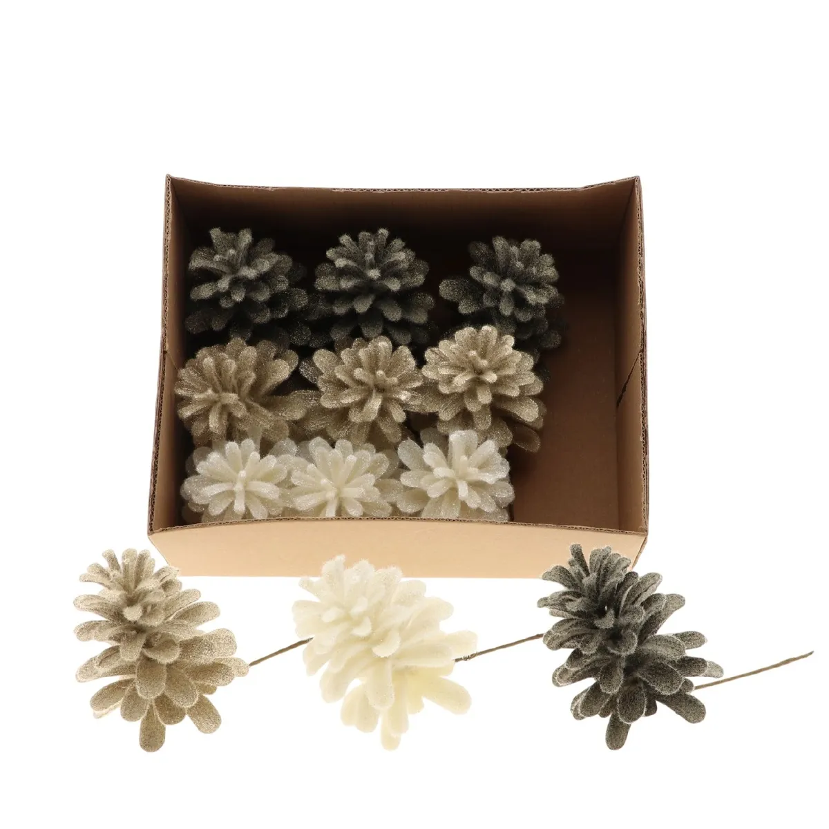 Vianočná dekorácia dekoračný pinecone/wire 9 cm