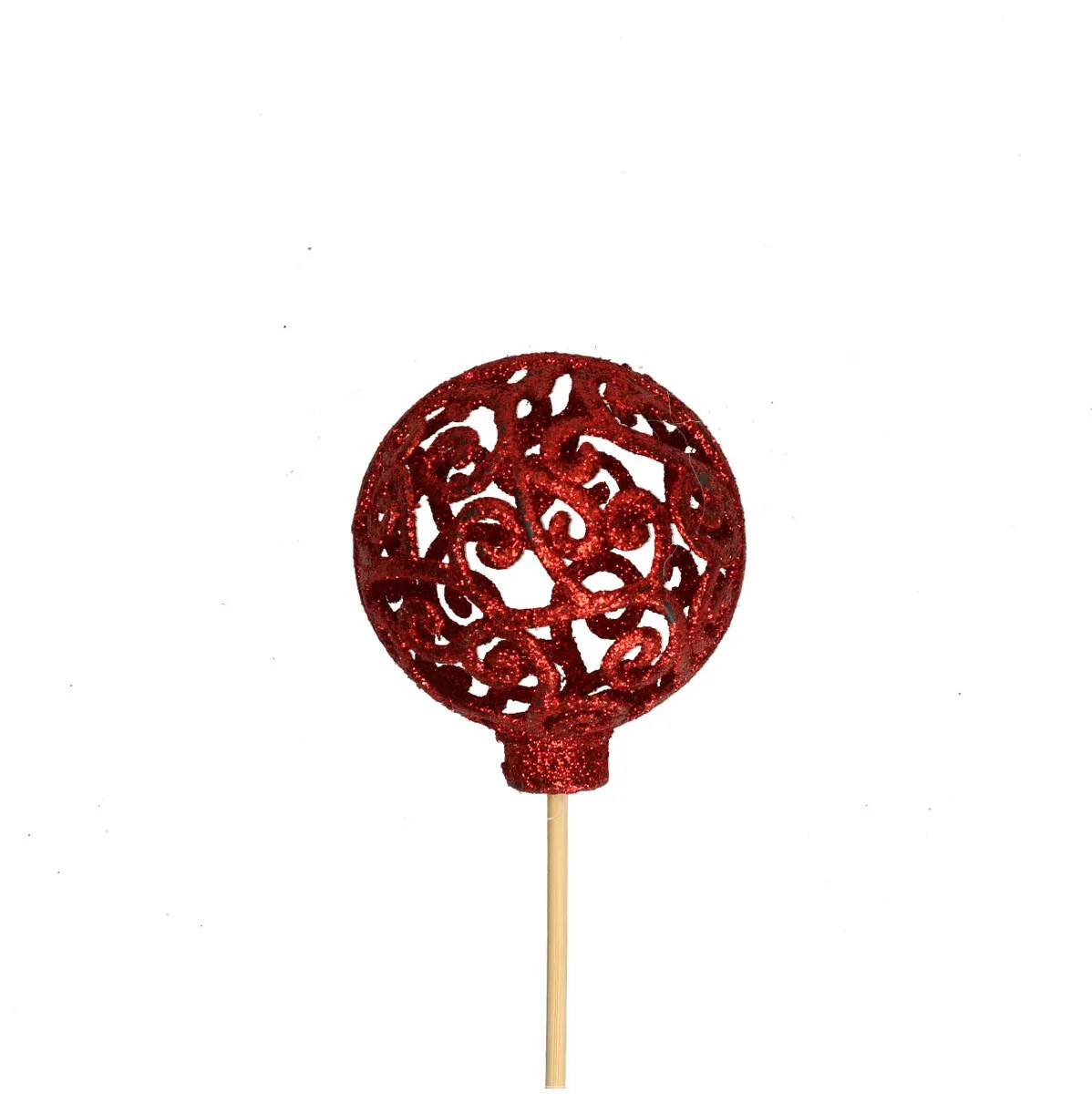 Vianočná dekorácia Kerst Bijsteker Bal Baroque červená 10 cm, 60 mm