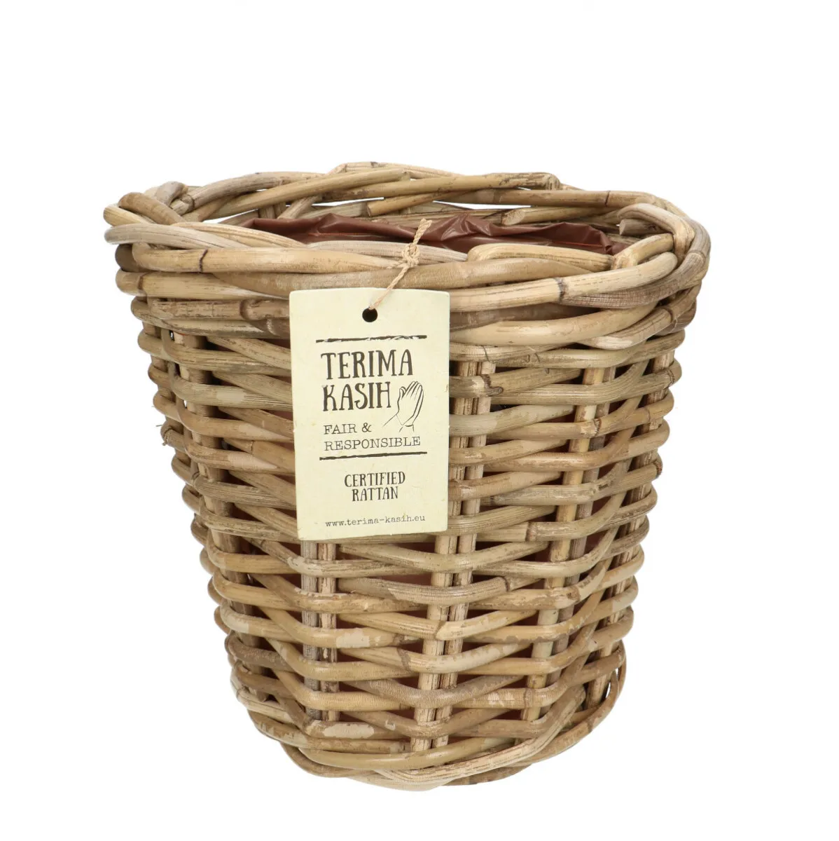Ratanové vedierko Terima hnedé ⌀ 22 × 21 cm, 3 l
