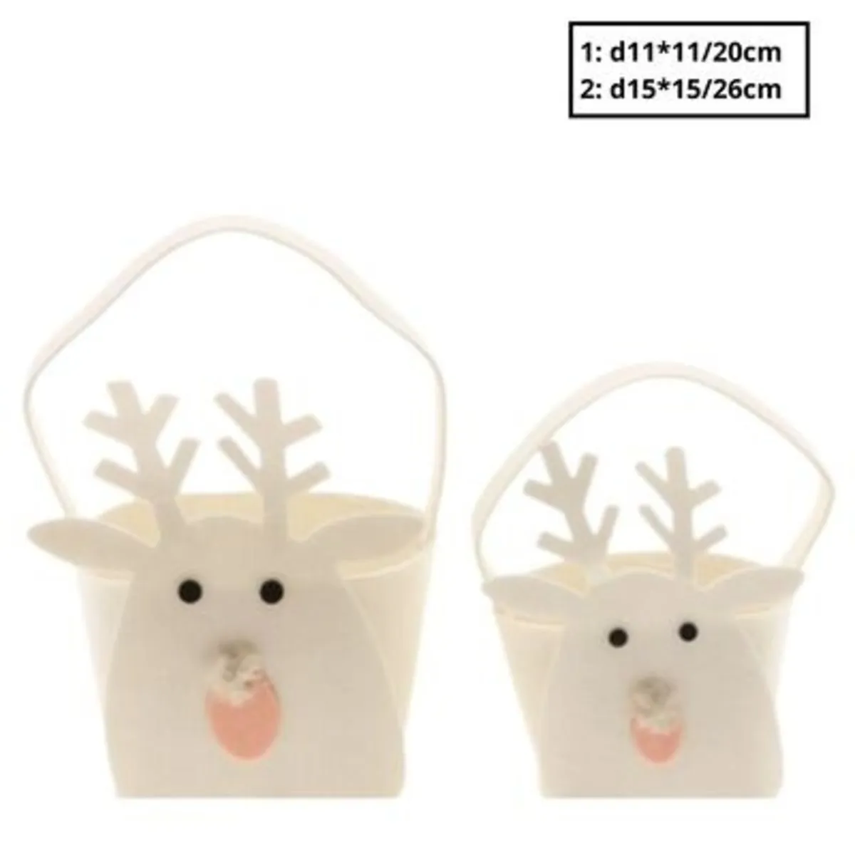 Vianočná dekorácia taška reind.felt biela ⌀ 15 cm, sada 2 ks