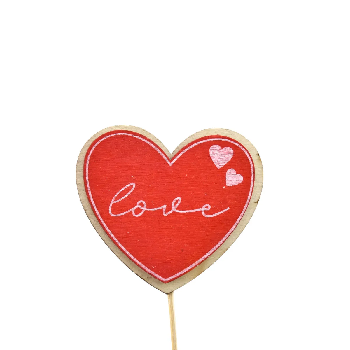 Srdce Love červené na zápichu 12 cm