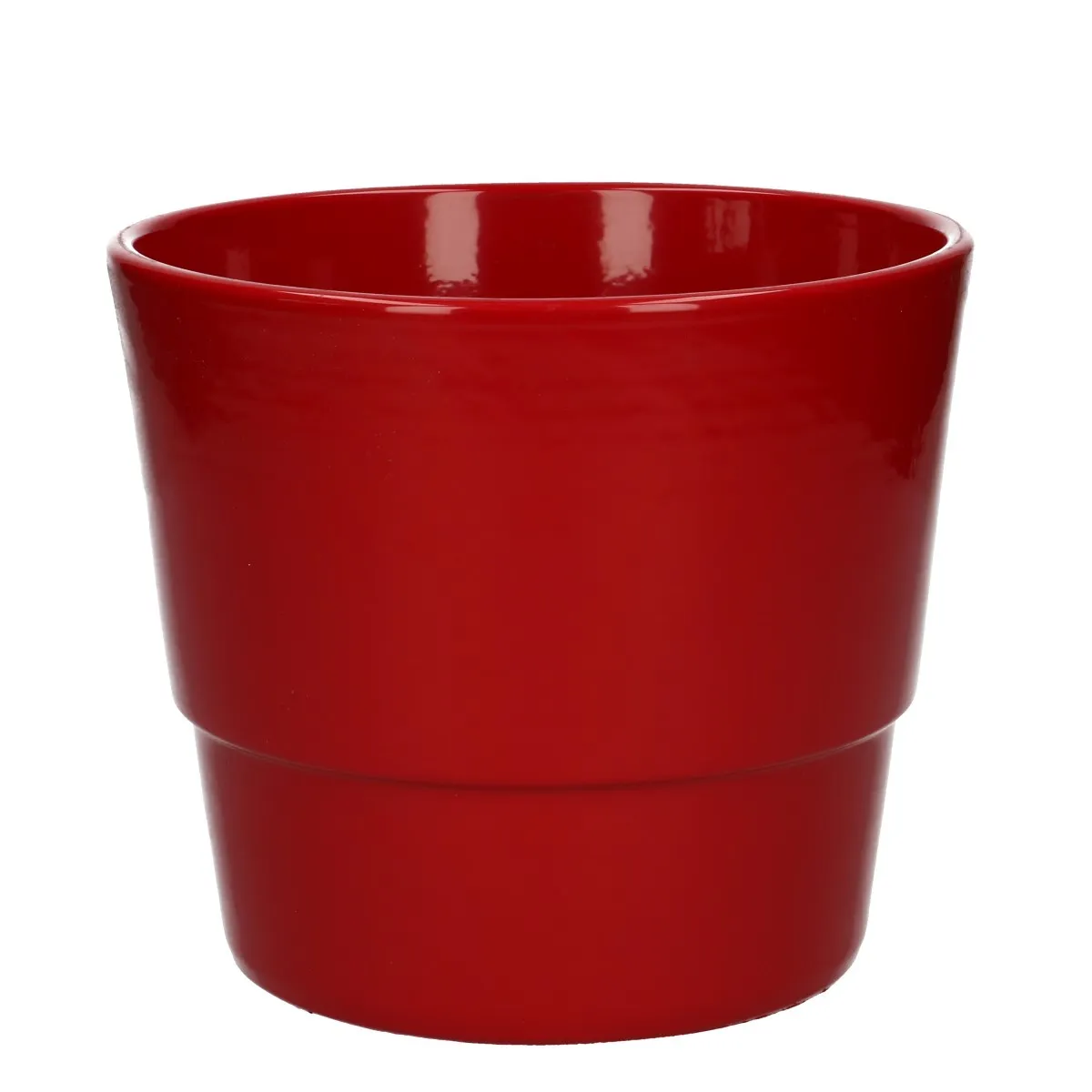 Keramický kvetináč Basic červený ⌀ 16 × 13,5 cm