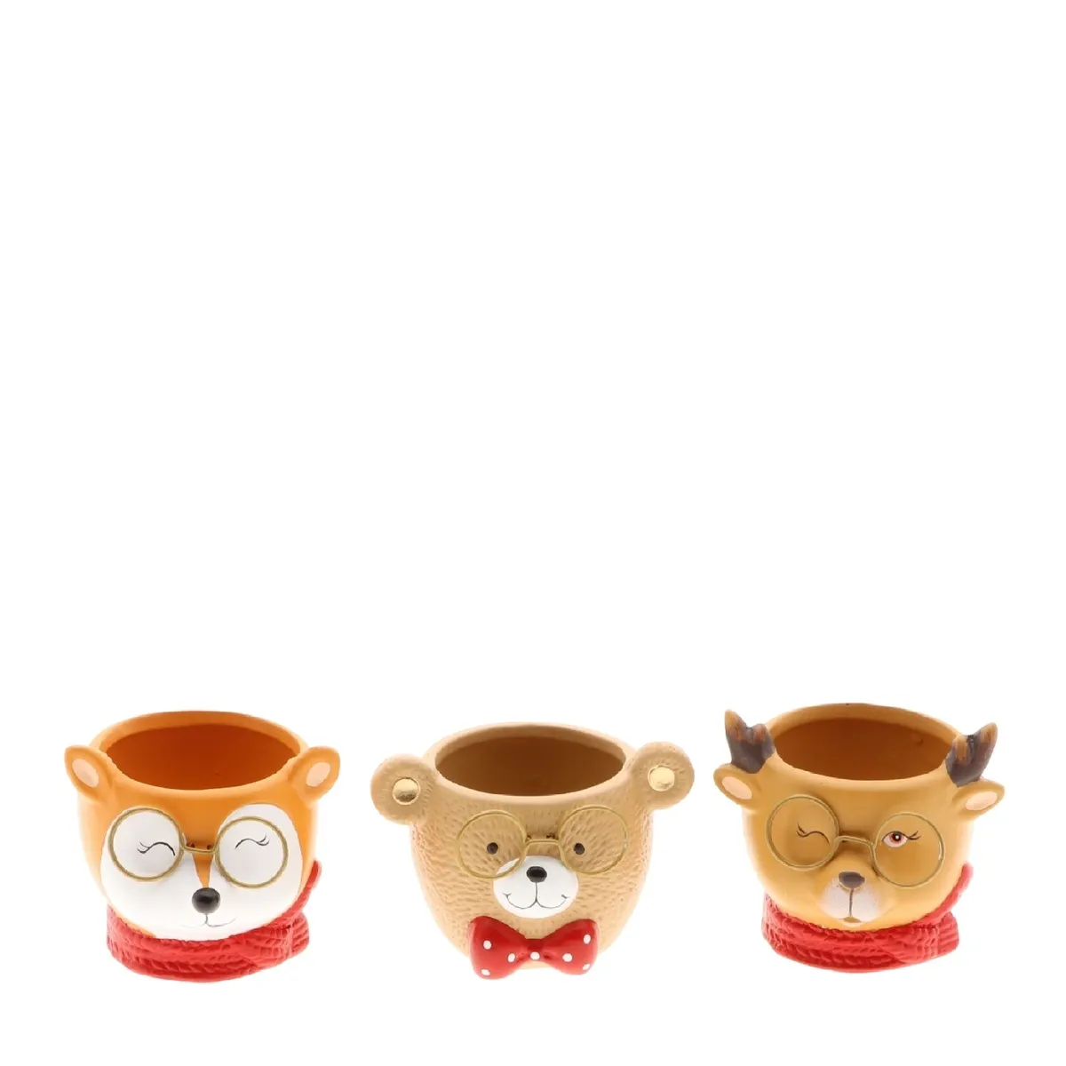 Jesenná dekorácia keramika Animals kvetináč ⌀ 9 × 8 cm