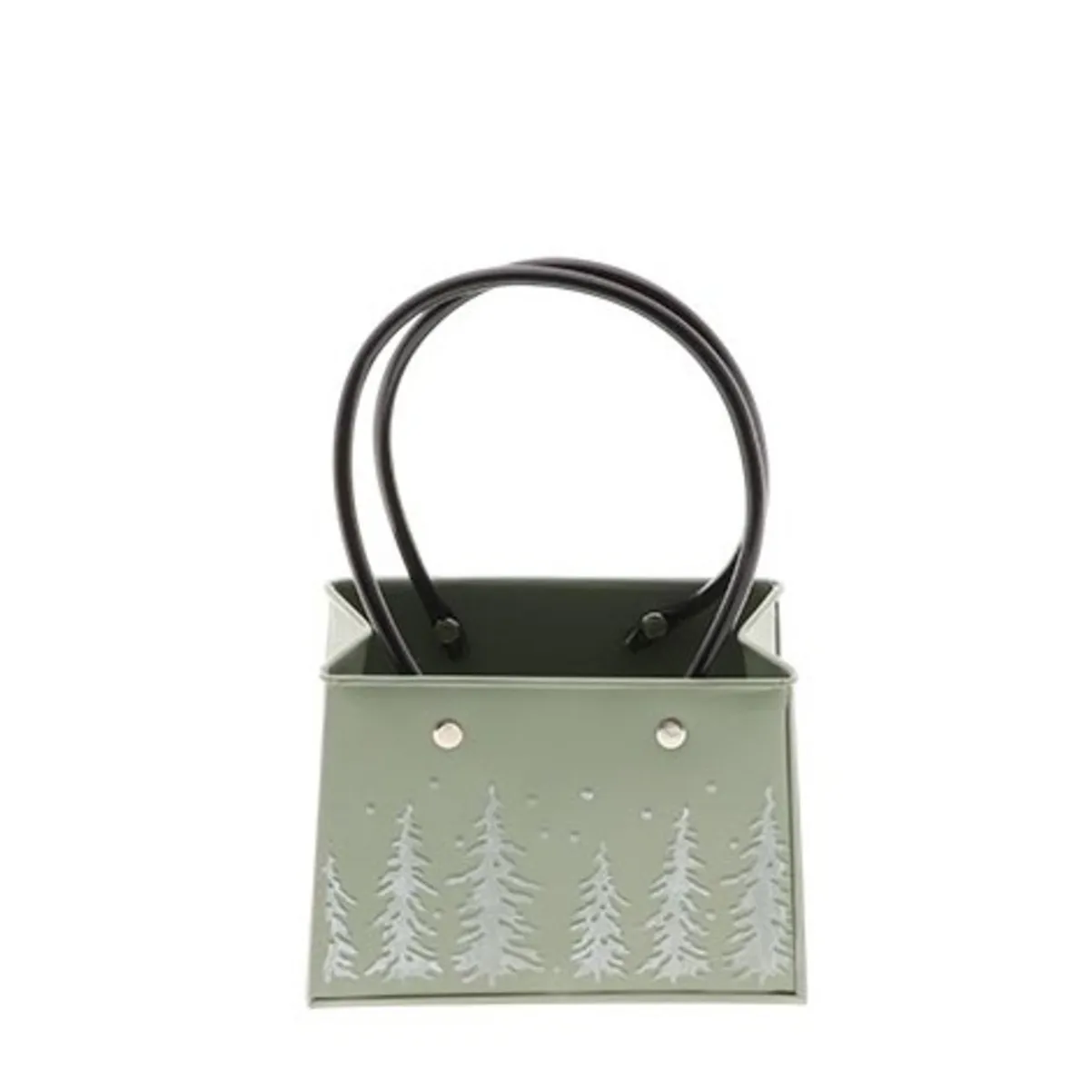 Vianočná dekorácia zinok Baggy tácka zelená 15 × 7 × 11,5 cm
