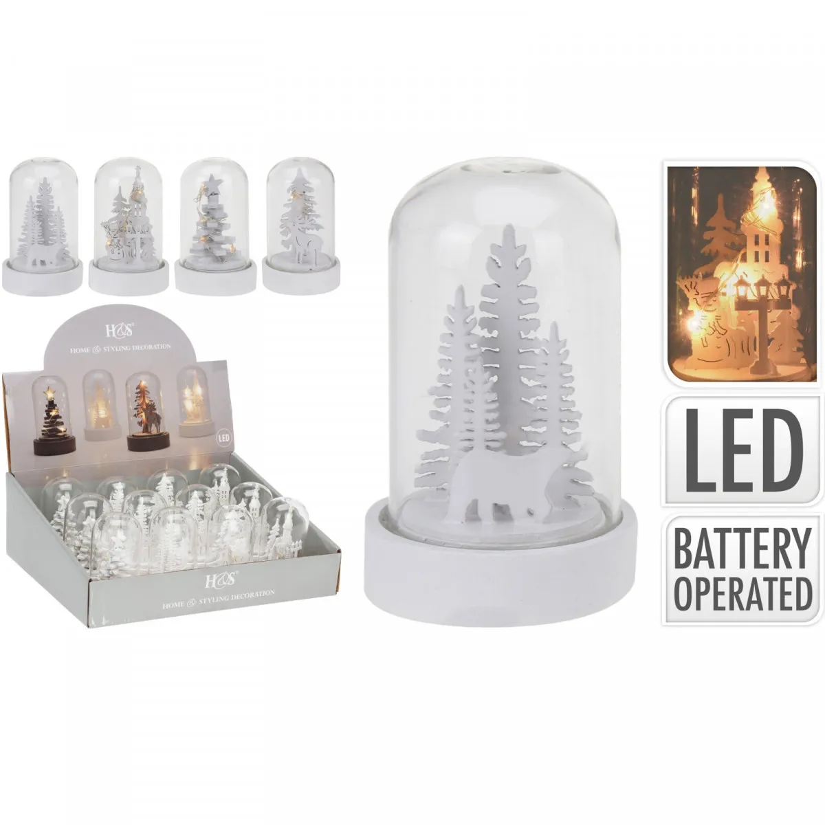 LED sklenený poklop biela ⌀ 5,5 × 9 cm