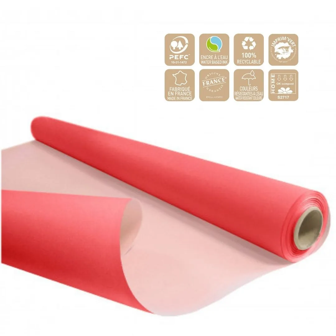 Obojstranný baliaci papier Duo ružový 80 cm, návin 40 m