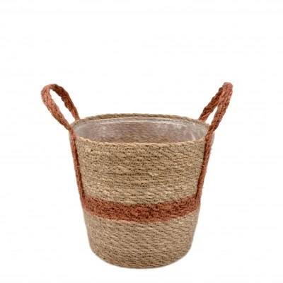 Košík Stripe kvetináč hnedá ⌀ 20 × 19 cm