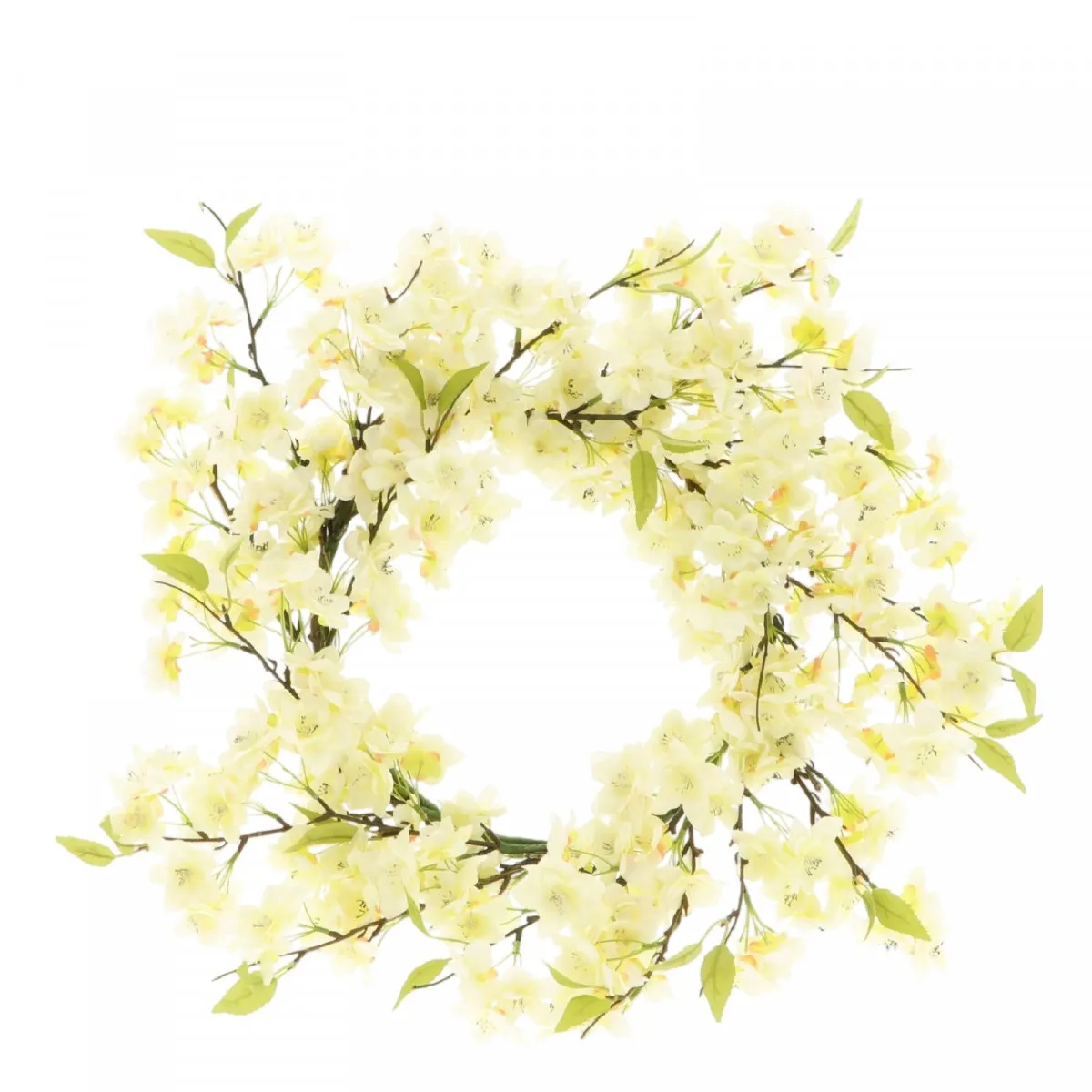 Umelý veniec s kvetmi Blossom biely ⌀ 50 cm