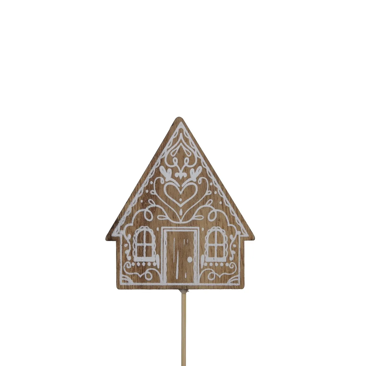 Domček hnedý na zápichu 6 × 7,5 cm