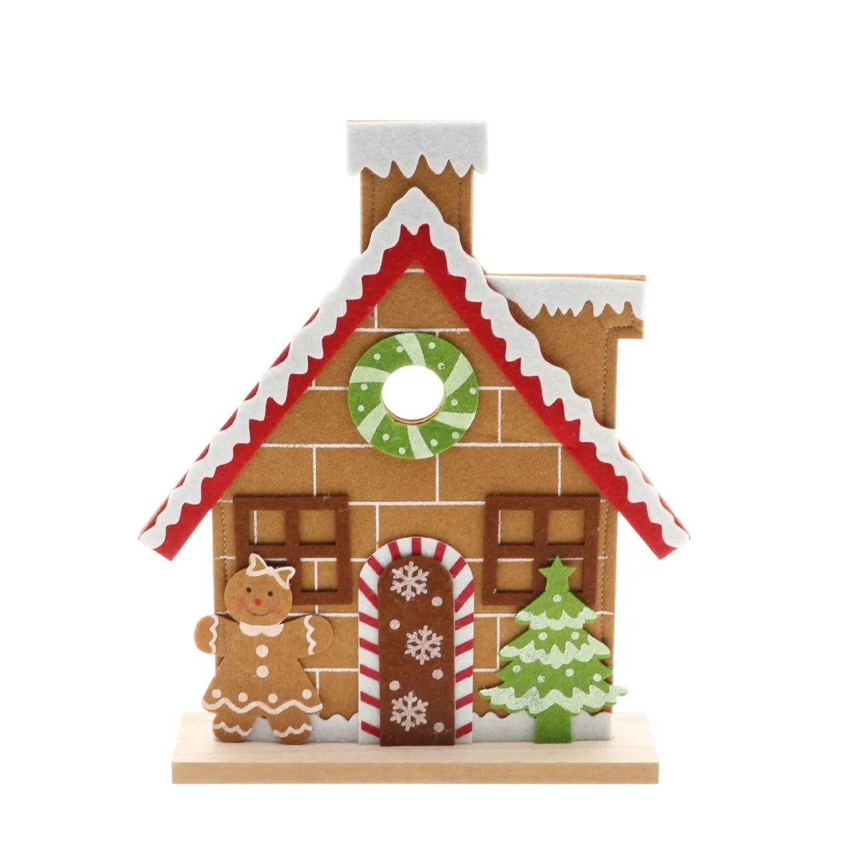 Vianočná dekorácia dekoračný Cookie house hnedá 27 × 6 × 32 cm